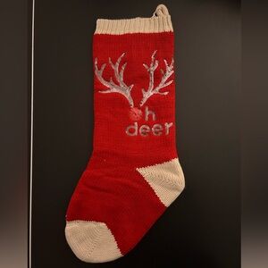 GAP Kids Red and White Acrylic Knit Sequin Embellished Stocking